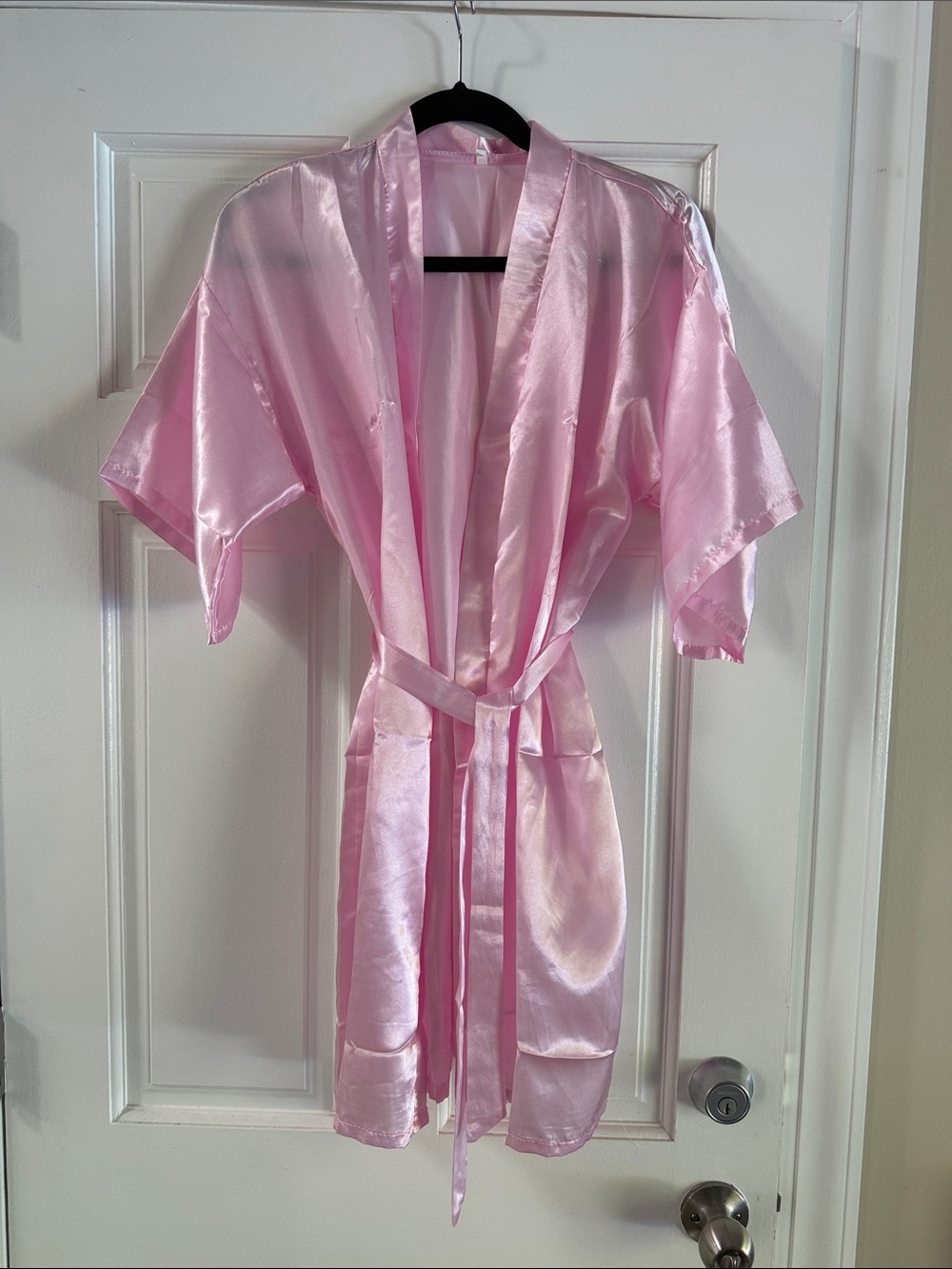 Pink Satin Kimono Robe - girls